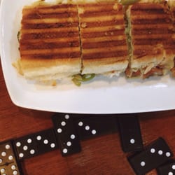 Sofrito - Cuban sandwich. You can also play a game of dominoes while waiting for your food.