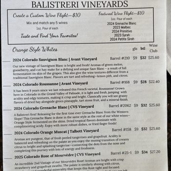 Balistreri Vineyards - White wine section - Wineries Near Me - Denver, Colorado Balistreri Vineyards - White wine section - Wineries Near Me - Denver, Colorado
