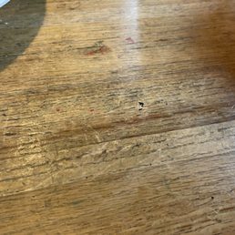 Sticky filthy table.