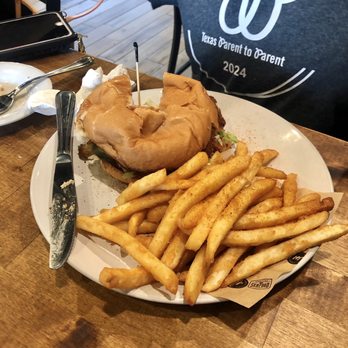 HT Seafood Company - Crab cake sandwich with fries! - Seafood Near Me - Pearland, Texas