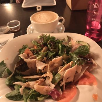 Cafe on the Ave - The Ave Salad (no olives) & chai tea latte - Coffee & Tea Near Me - Seattle, Washington Cafe on the Ave - The Ave Salad (no olives) & chai tea latte - Coffee & Tea Near Me - Seattle, Washington