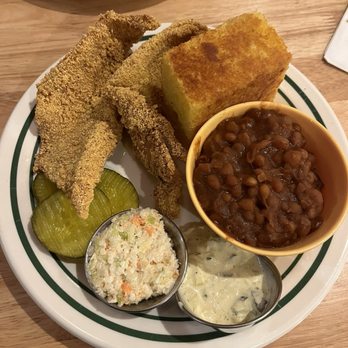 Pies 'n' Thighs - Fried Catfish Box with Burnt End Baked Beans - Southern Near Me - Brooklyn, New York