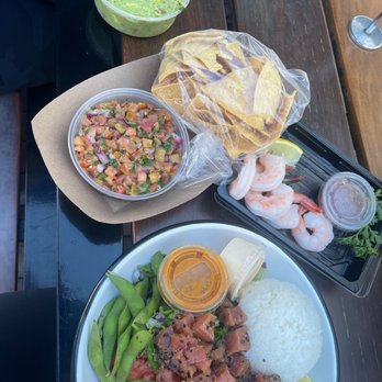 Bear Flag Fish - Ahi Tuna Plate. Shrimp Cocktail. Guac and Salsa - Seafood Near Me - Newport Beach, California