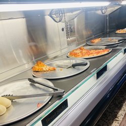 Ross’s Pizza & Pasta Buffet - Pizza & Breadstick Station bottom row. There's a top row of pizzas too.