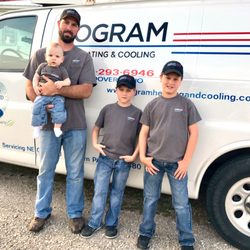 Ogram Heating & Cooling - A family owned business. Ryan Ogram, Service and installation manager, and his 3 boys (future employees!)