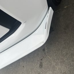 Damage to front bumper Damage to front bumper