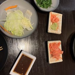 Kyoto Sushi - Greed. Salad and Seaweed Salad - Vegan - part of the AYCE buffet