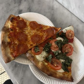 Joe's Pizza - Hollywood Blvd - Pepperoni Slice, Caprese Slice - Pizza Near Me - Los Angeles, California