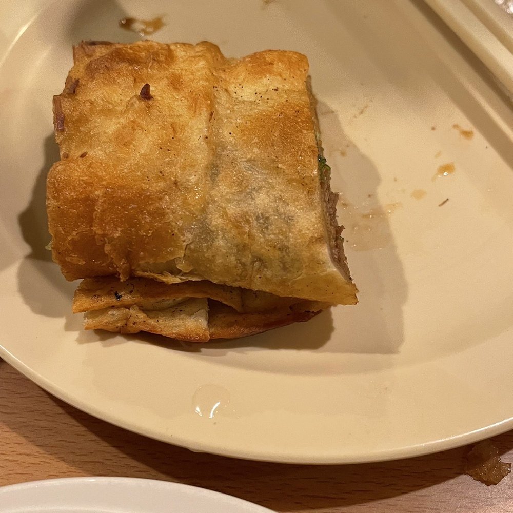 Zen Noodle Bar - Beef Wrap - last quarter left. Not my fave. - Shanghainese Near Me - San Mateo, California Zen Noodle Bar - Beef Wrap - last quarter left. Not my fave. - Shanghainese Near Me - San Mateo, California