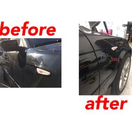one of the dents they took out. baseball sized dent on right pass fender.
