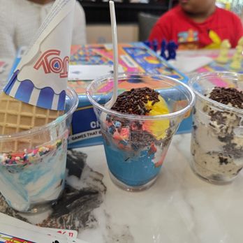 NYC Crepes-N-Shakes - Options of 1, 2, or 3 scoops of ice cream. This is one scoop (L-R): Birthday Cake, Superman, Cookies and Cream. - Breakfast & Brunch Near Me - Rochester, New York NYC Crepes-N-Shakes - Options of 1, 2, or 3 scoops of ice cream. This is one scoop (L-R): Birthday Cake, Superman, Cookies and Cream. - Breakfast & Brunch Near Me - Rochester, New York
