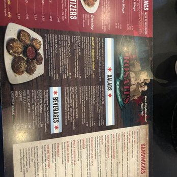 Rosati's Pizza - Food menu side one. - Sports Bars Near Me - Cumming, Georgia