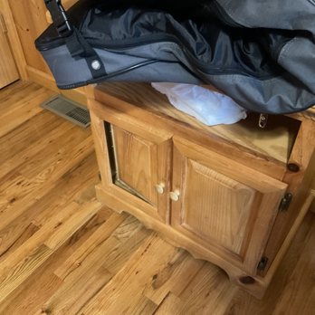 Cabins For You - Broken door on table in master bedroom - Vacation Rentals Near Me - Gatlinburg, Tennessee Cabins For You - Broken door on table in master bedroom - Vacation Rentals Near Me - Gatlinburg, Tennessee