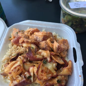 Ono Seafood - Spicey ahi and tako poki with brown rice!!! - Seafood Near Me - Honolulu, Hawaii Ono Seafood - Spicey ahi and tako poki with brown rice!!! - Seafood Near Me - Honolulu, Hawaii