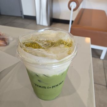 Tous Les Jours - Pistachio Matcha iced latte. - Bakeries Near Me - Manassas, Virginia Tous Les Jours - Pistachio Matcha iced latte. - Bakeries Near Me - Manassas, Virginia