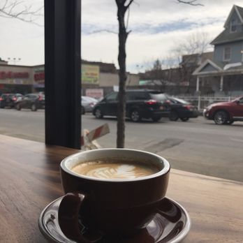 Der Pioneer - Cappuccino in the window. - Coffee & Tea Near Me - Brooklyn, New York Der Pioneer - Cappuccino in the window. - Coffee & Tea Near Me - Brooklyn, New York