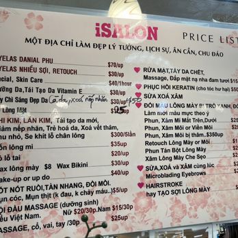 i Salon - The prices for different kind of services the salon provide - Hair Salons Near Me - Westminster, California i Salon - The prices for different kind of services the salon provide - Hair Salons Near Me - Westminster, California