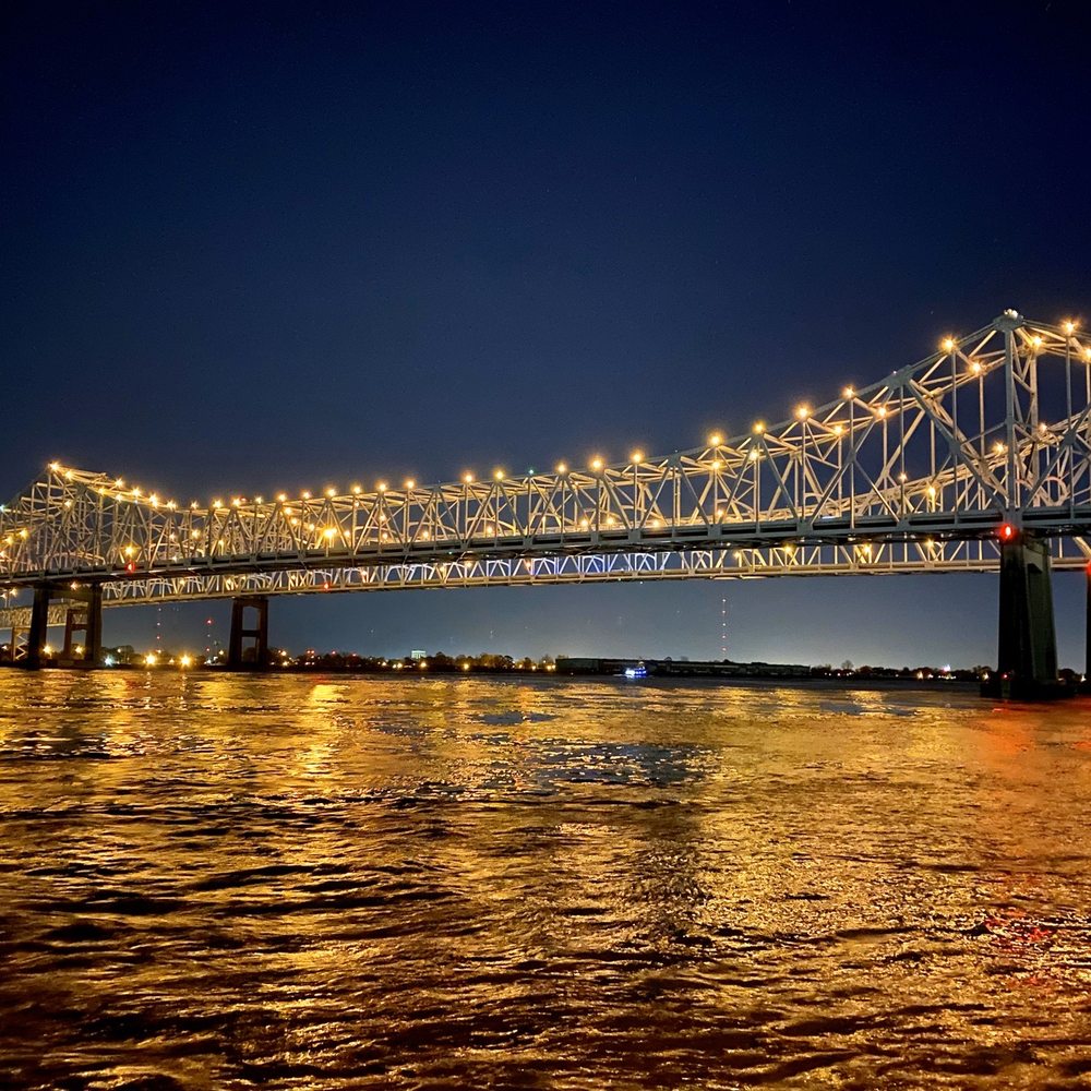Crescent City Connection Bridge - 02.22.20 beautiful views of the bridge from aboard the historic Paddlewheeler Creole Queen - Landmarks & Historical Buildings Near Me - New Orleans, Louisiana Crescent City Connection Bridge - 02.22.20 beautiful views of the bridge from aboard the historic Paddlewheeler Creole Queen - Landmarks & Historical Buildings Near Me - New Orleans, Louisiana