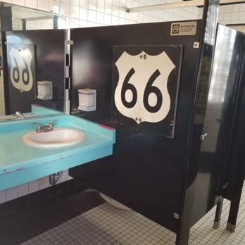 66 Diner - Ladies room. Diaper station in large stall - Diners Near Me - Albuquerque, New Mexico