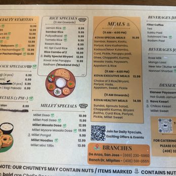 Kovai Cafe - Vegetarian Near Me - Milpitas, California Kovai Cafe - Vegetarian Near Me - Milpitas, California