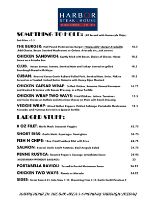 Menu photo 2 Harbor Steak House Keego Harbor, MI Menu photo 2 Harbor Steak House Keego Harbor, MI