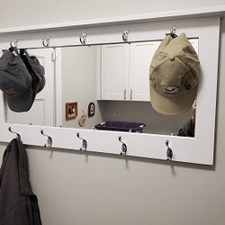 Jim Jackson Handyman Services - Designed and built hat & coat rack with mirror.