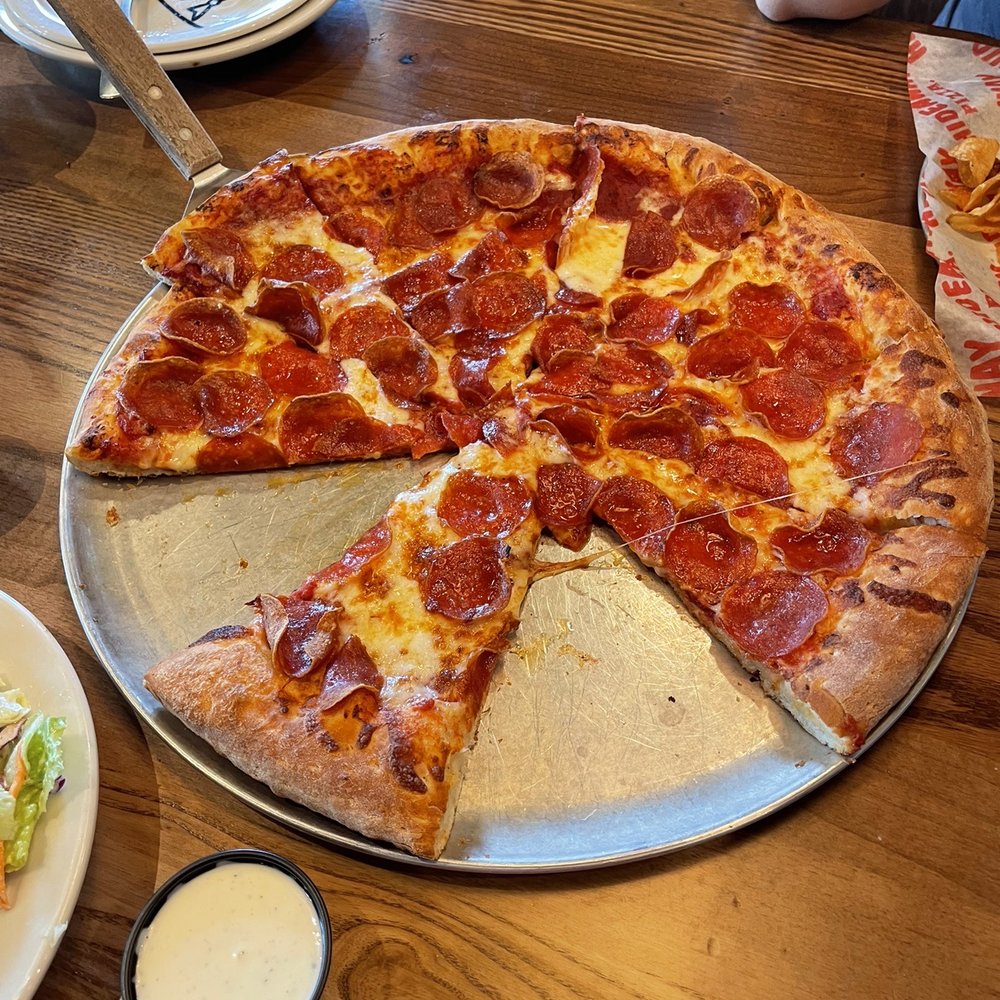 Hideaway Pizza - My husband and I almost finish this large pizza, and we do not normally. - Pizza Near Me - Enid, Oklahoma Hideaway Pizza - My husband and I almost finish this large pizza, and we do not normally. - Pizza Near Me - Enid, Oklahoma