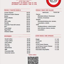 The Bagel Joint - Menu
