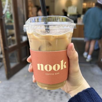 Nook Coffee Bar - Honey oat latte iced - Coffee & Tea Near Me - Costa Mesa, California Nook Coffee Bar - Honey oat latte iced - Coffee & Tea Near Me - Costa Mesa, California