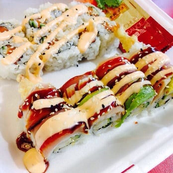 Chef Teriyaki - Spicy salmon on top and samurai roll on bottom! - Japanese Near Me - Hayward, California Chef Teriyaki - Spicy salmon on top and samurai roll on bottom! - Japanese Near Me - Hayward, California
