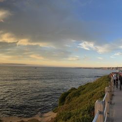 La Jolla Cove - Walking down the sidewalk near the cove.