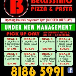 Bellissimo Pizza & Pasta - Pizza specials