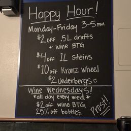 Happy Hour menu as of 5/25/2025 Happy Hour menu as of 5/25/2025