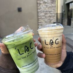 Matcha latte, maple butter latte