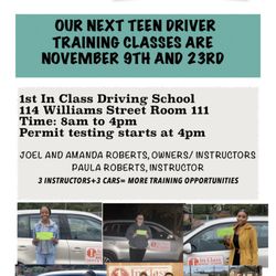 1st In Class Driving School - November Classes!