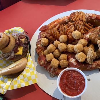The Hop Diner - The Hop burger & the sampler! - Pizza Near Me - Blue Eye, Missouri The Hop Diner - The Hop burger & the sampler! - Pizza Near Me - Blue Eye, Missouri