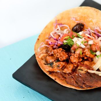 Crazy Fish Tacos - Octopus "a la diabla" Quesadilla - Seafood Near Me - Tulum, ROO Crazy Fish Tacos - Octopus "a la diabla" Quesadilla - Seafood Near Me - Tulum, ROO