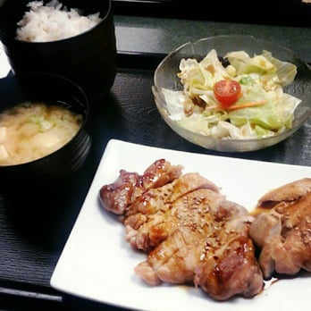 Sakura House - Chicken teriyaki with salad and miso. - Japanese Near Me - Denver, Colorado