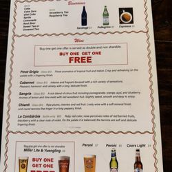 Olive Cove - Menu back