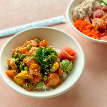 Just Poké Capitol Hill - two bowls of food - Hawaiian Near Me - Seattle, Washington