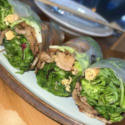 Summer roll grilled pork
