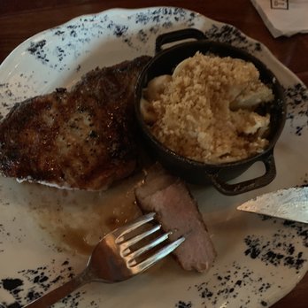 The Ranch - Pork Chop with a side of mac & cheese - Steakhouses Near Me - Irving, Texas The Ranch - Pork Chop with a side of mac & cheese - Steakhouses Near Me - Irving, Texas