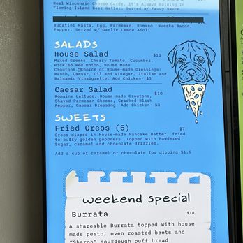 Barley & Pie - Appetizers, Salads & Sweets menu on wall - Pizza Near Me - Fleming Island, Florida Barley & Pie - Appetizers, Salads & Sweets menu on wall - Pizza Near Me - Fleming Island, Florida