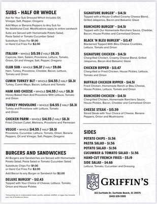 Menu photo 1 Griffin’s Public House Surfside Beach, SC Menu photo 1 Griffin’s Public House Surfside Beach, SC