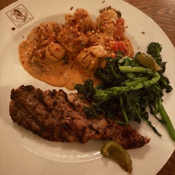 Zero Otto Nove - Cotoletta di Vitello ($48) - Grilled veal with broccoli rabe & sweet cherry peppers - Italian Near Me - New York, New York Zero Otto Nove - Cotoletta di Vitello ($48) - Grilled veal with broccoli rabe & sweet cherry peppers - Italian Near Me - New York, New York