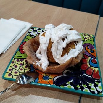 Carmen's Restaurant - Fried ice cream with honey instead of chocolate. - Mexican Near Me - Palm Desert, California Carmen's Restaurant - Fried ice cream with honey instead of chocolate. - Mexican Near Me - Palm Desert, California