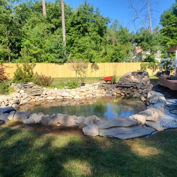 DMH Properties - Koi pond with 2 waterfalls - Landscaping Near Me DMH Properties - Koi pond with 2 waterfalls - Landscaping Near Me