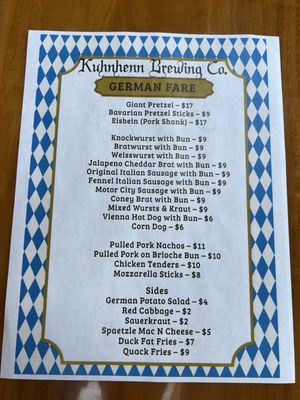Menu photo 6 Kuhnhenn Brewing Taproom Clinton Township, MI Menu photo 6 Kuhnhenn Brewing Taproom Clinton Township, MI