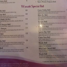Menu (didn't photograph the entire menu)