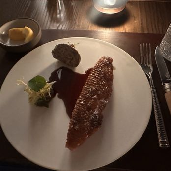 Garrison - 12 Day Dry-Aged Duck Duck Confit Stuffed Cabbage, Smoked Apple - New American Near Me - Austin, Texas